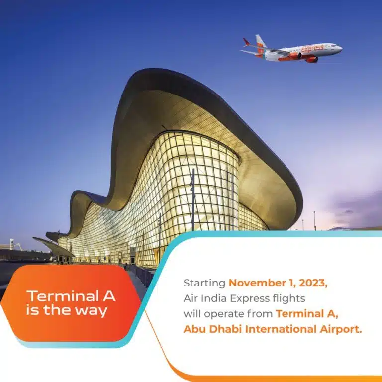 Air India Express Terminal Change in Abu Dhabi